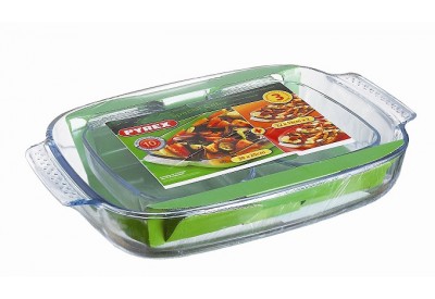 Pyrex 3 Piece Roasting Set (1 dish 39 x 25cm & 2 dishes 22 x 14cm)